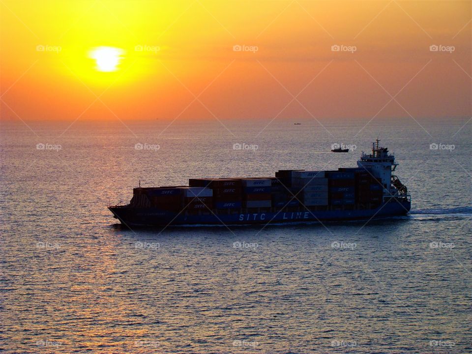 Sunset over the ocean