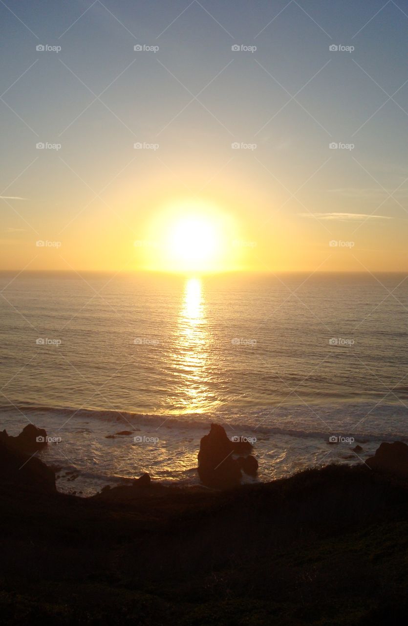 View of sea during sunset