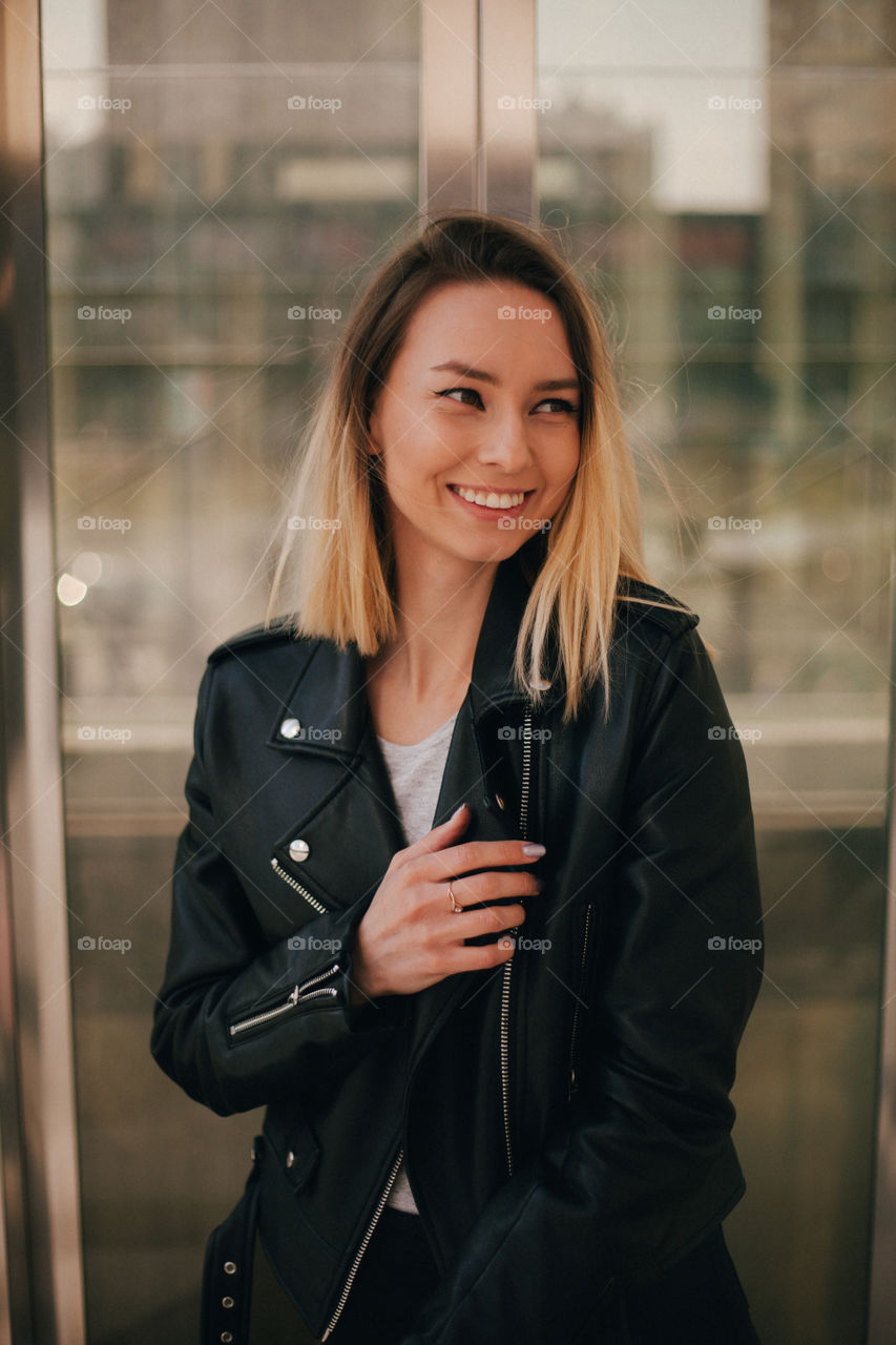 portrait photo of happy woman