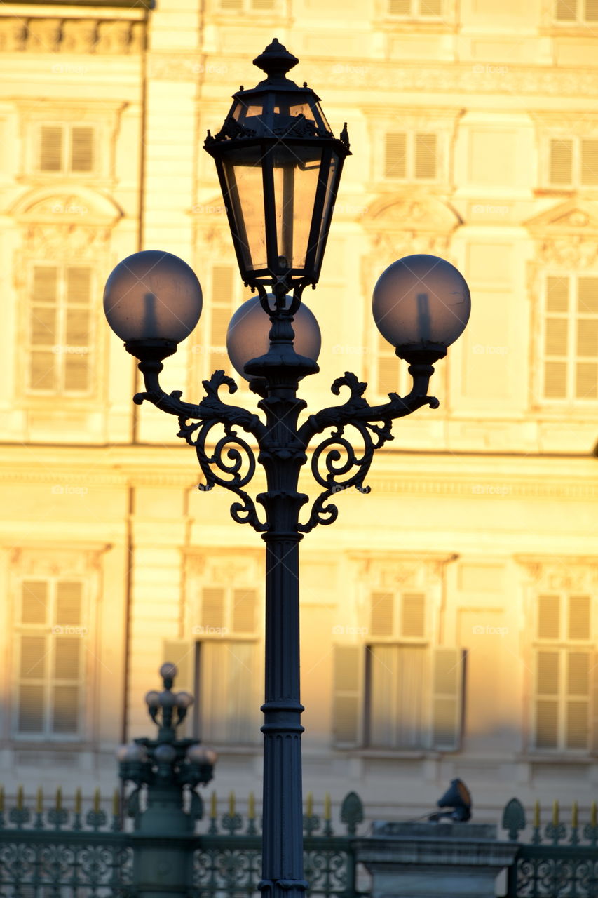 Torino city, lamppost