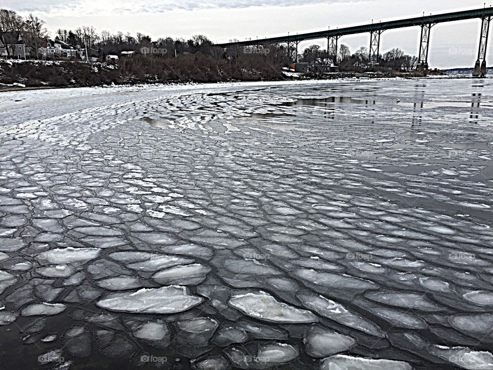 Ice flow. Portsmouth Rhode Island. 