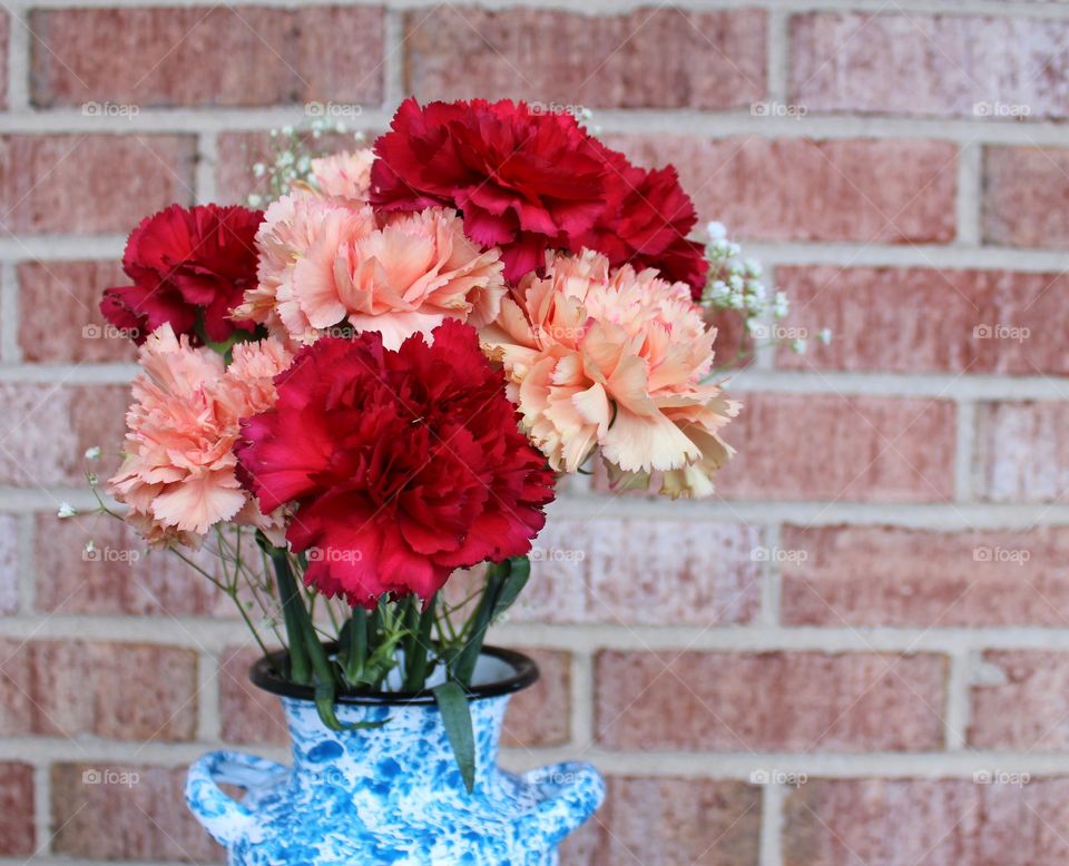 bouquet of carnation flower - the red ones are so vibrant