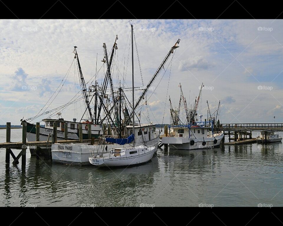 Morning on the docks with the shrimp boats