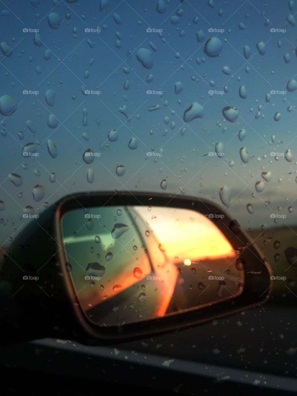 Rainy sunset