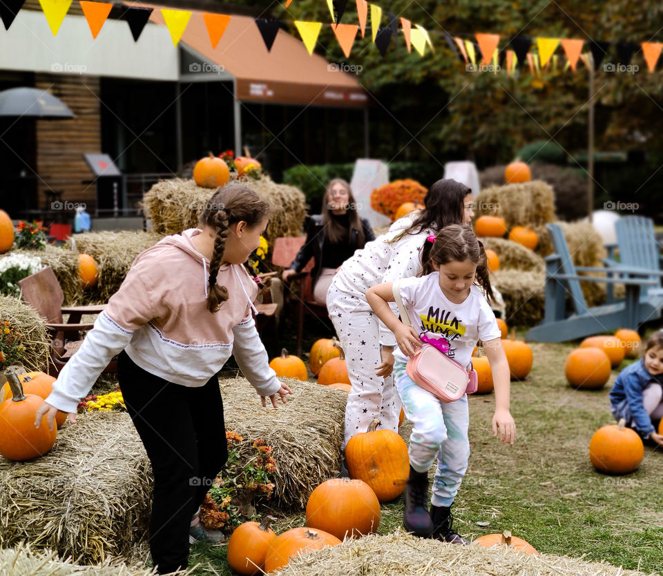 Joy around the pumpkins