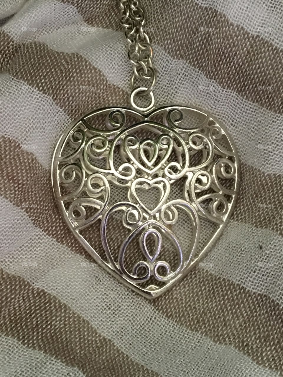 Silver ornate heart