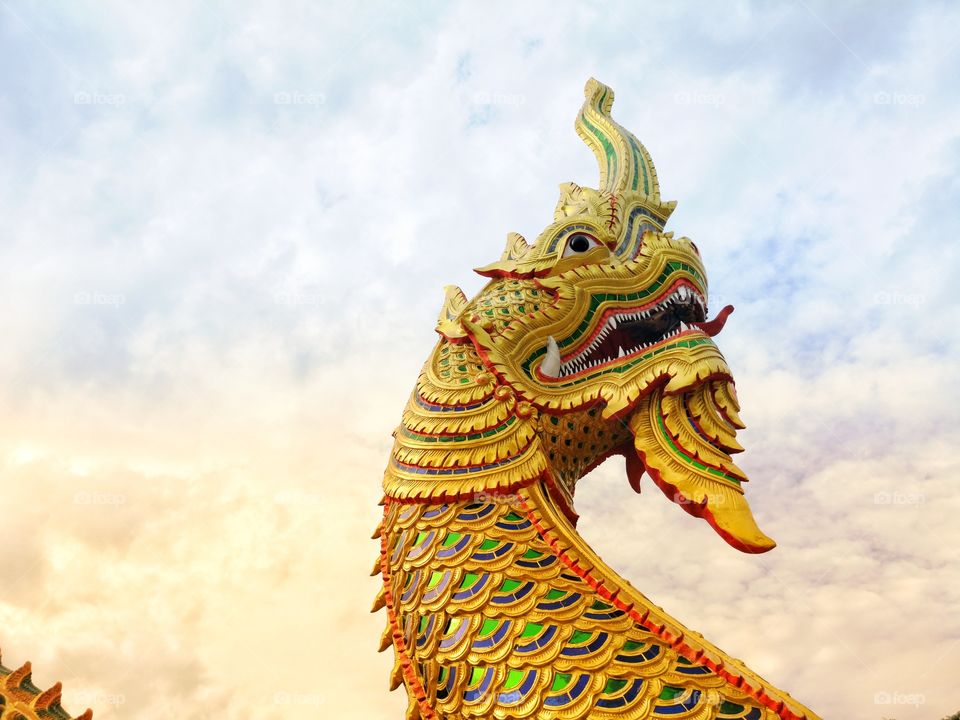 The upper part of the serpent architecture in Thailand.