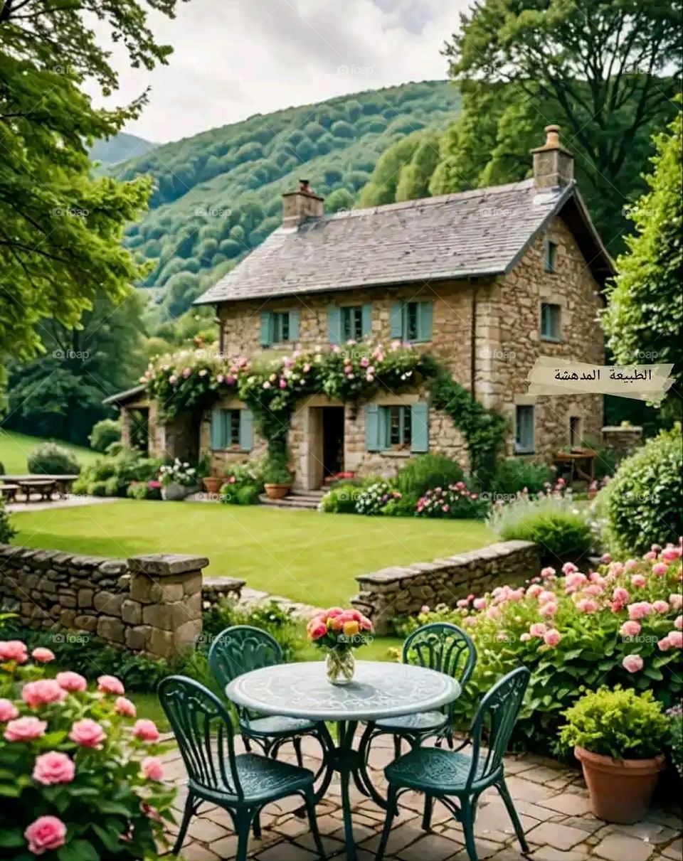 Glory be to God, the magnificent and picturesque view and the natural green trees are a view that is nothing more wonderful than it