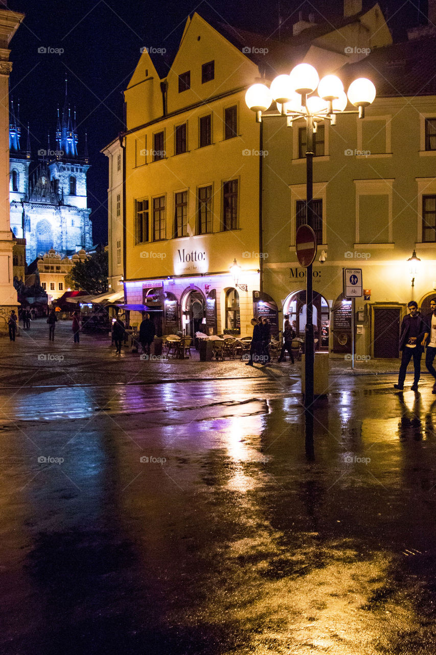 Prague at night