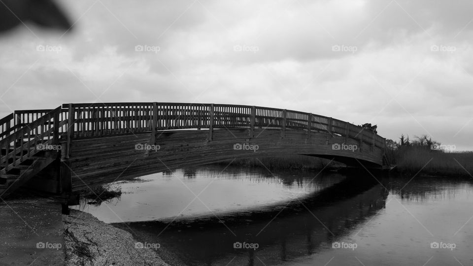 No Person, Bridge, Water, River, Monochrome
