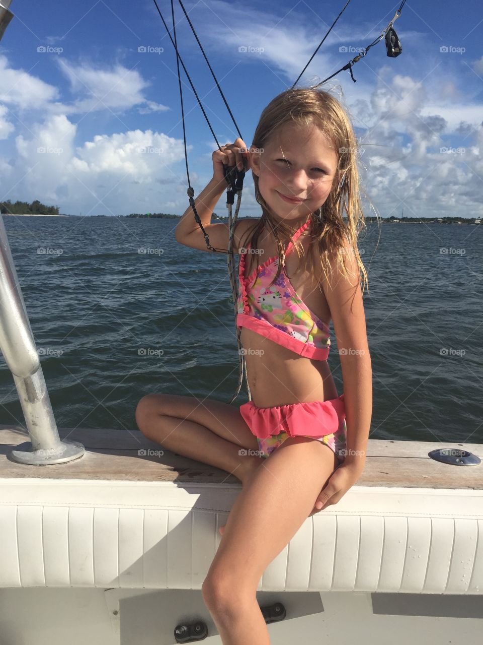 Little girl on a boat