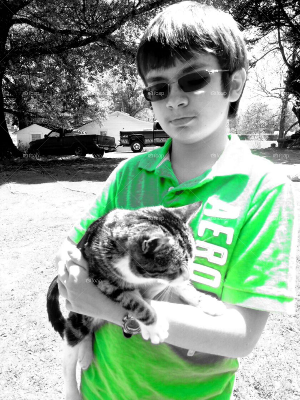 Mason and cat