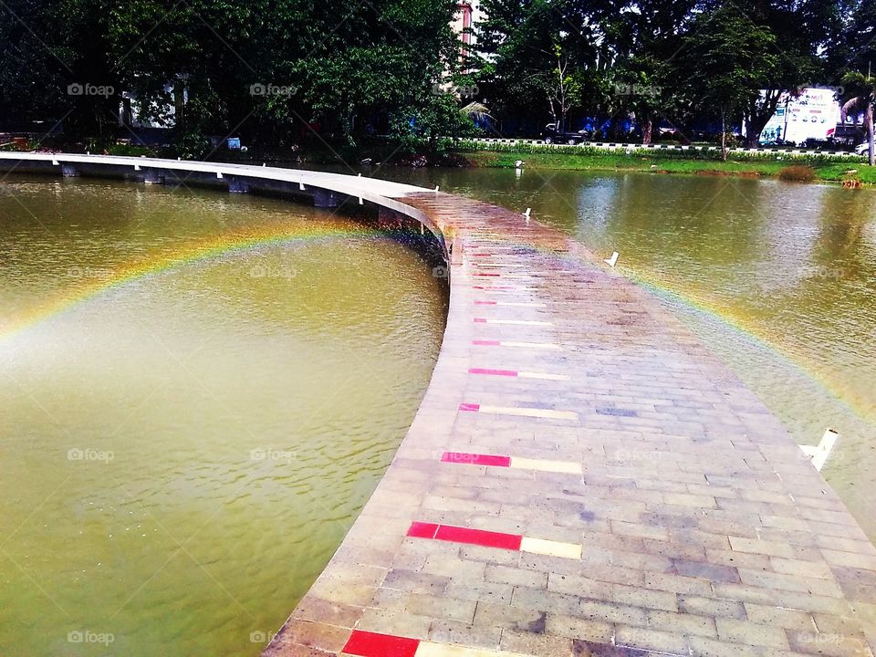 Rainbow over the bridge