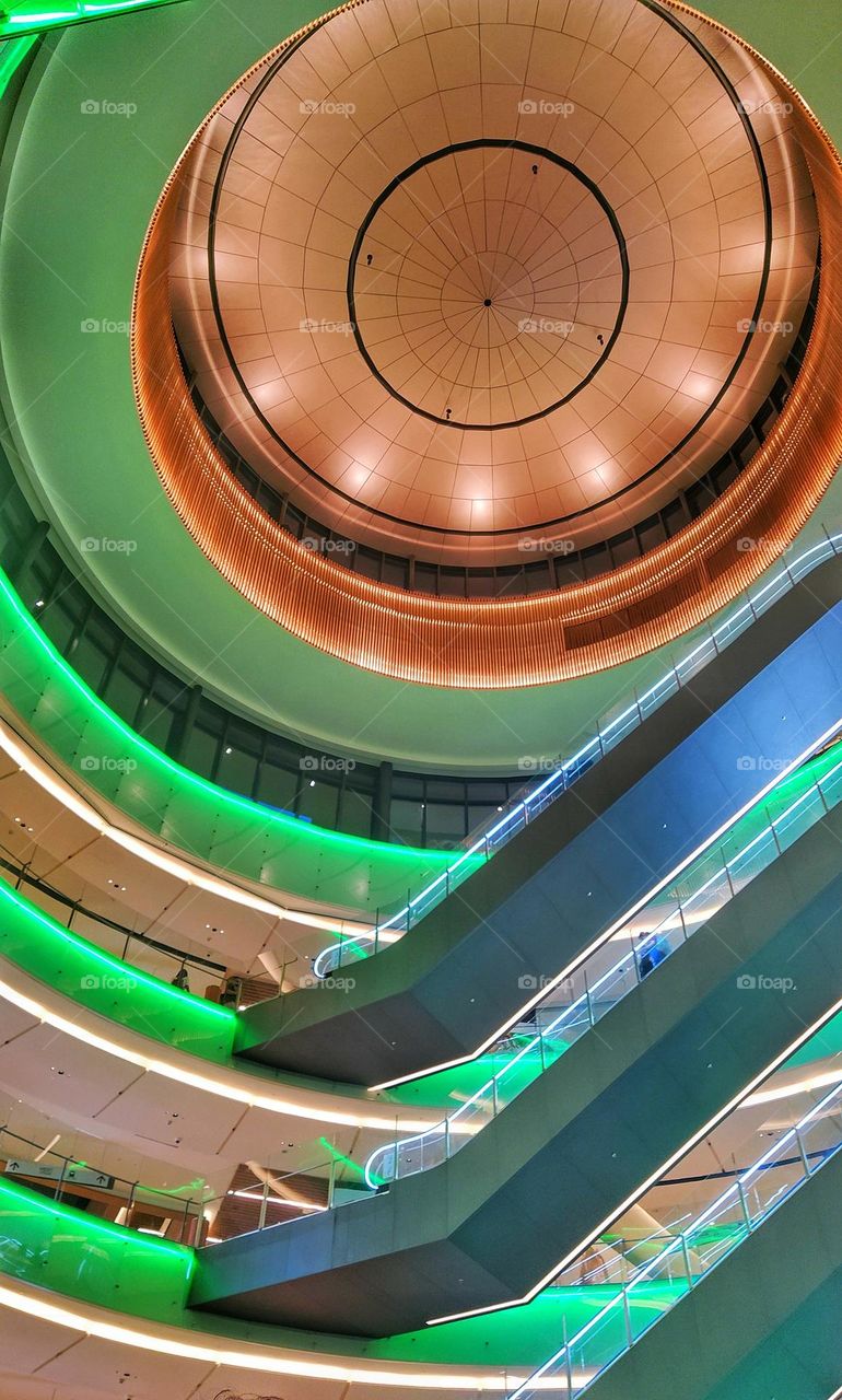 Colourful indoor of a shopping mall in Kuala Lumpur Malaysia