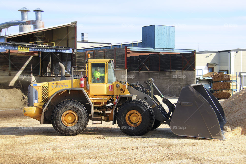 Yellow bulldozer