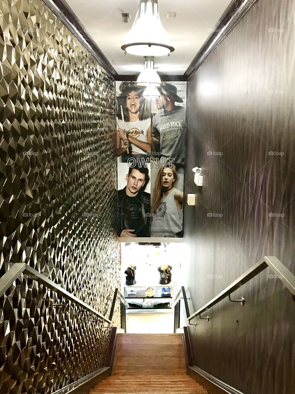 Stairwell to Hardrock Cafe apparel (Niagara Falls Ontario Canada)