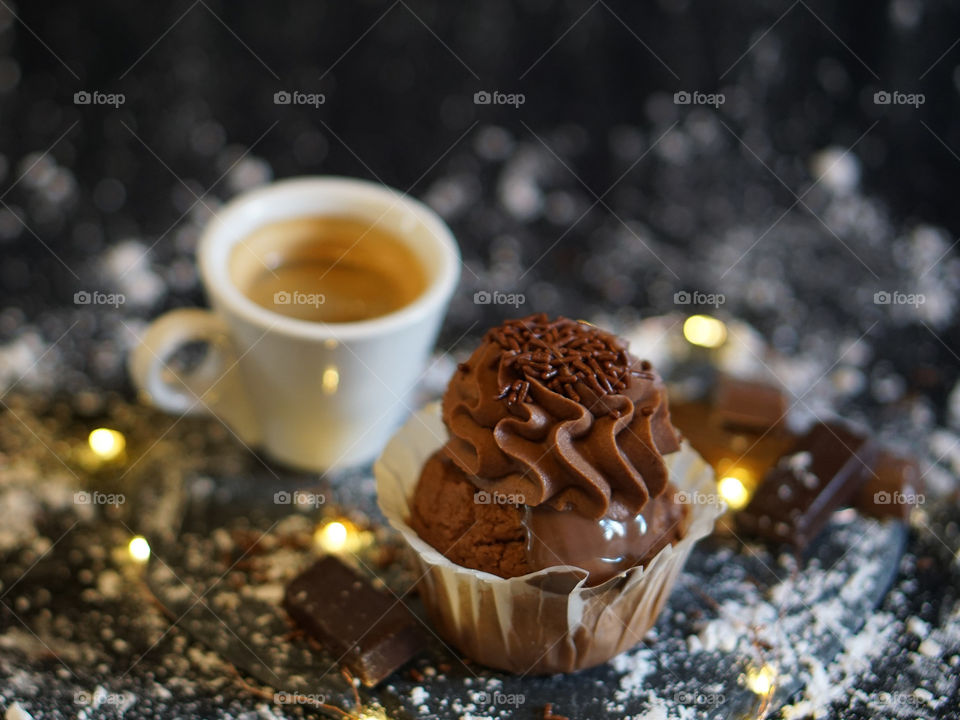 dark espresso and chocolate cupcake