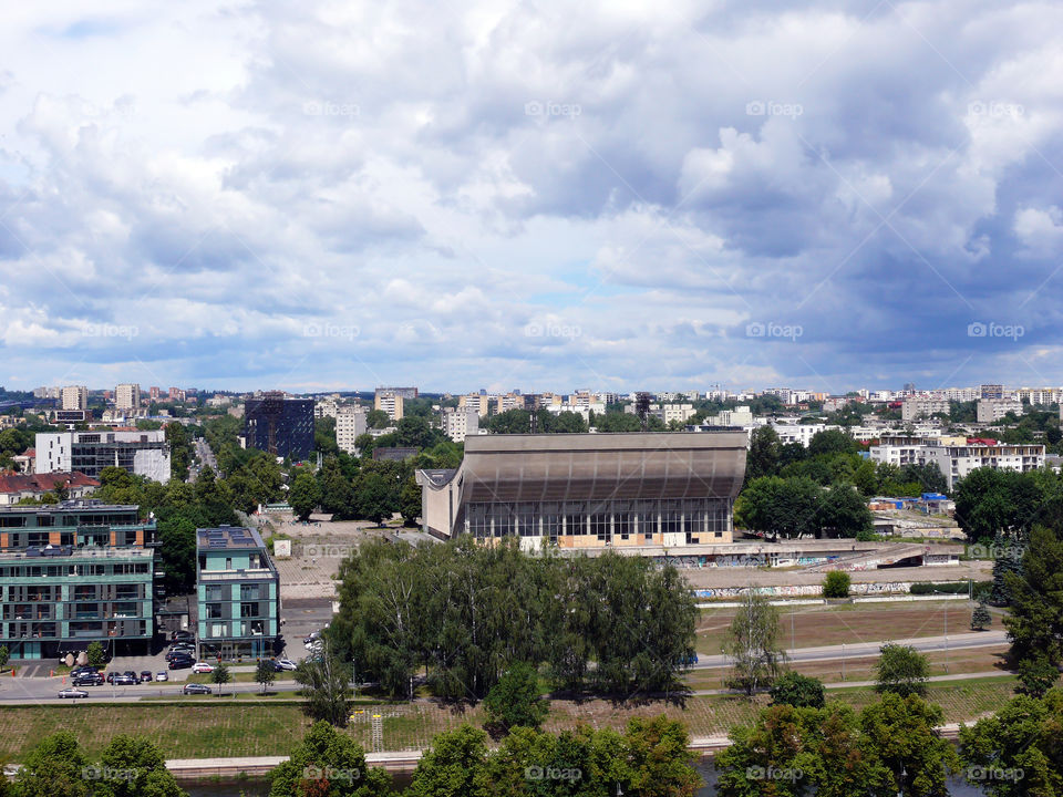 Elevated view of Vilnius' cityscape