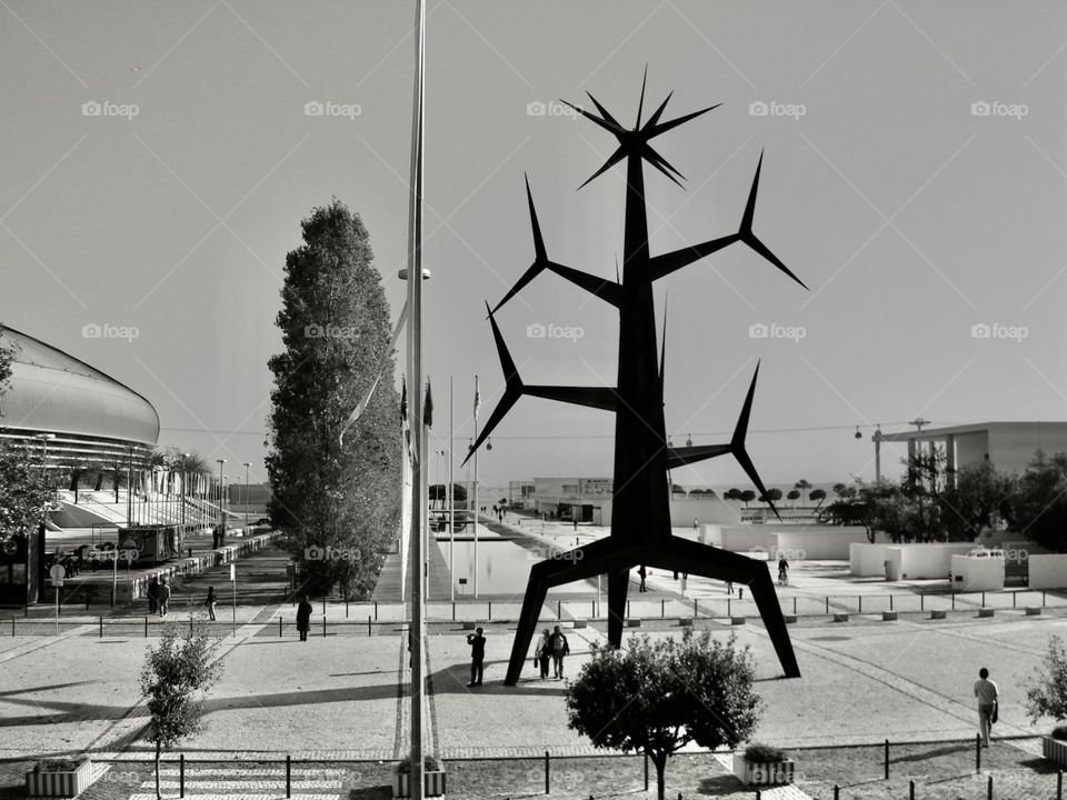 Black and white utban city 