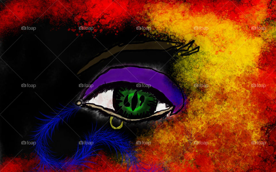 Colorful Eye. Something I drew this morning (first by hand and then by tablet).