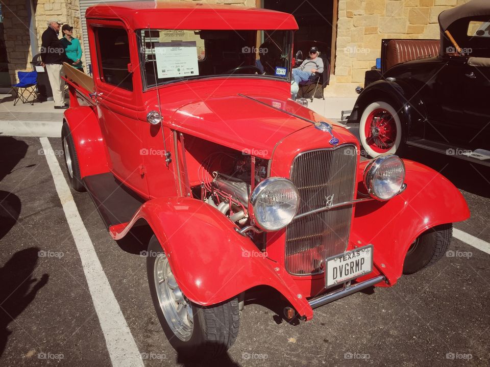Auto show in the Texas Hill Country - at the Hill Country Galleria In AUSTIN Texas - they don’t get any more red than this ...yes a Ford