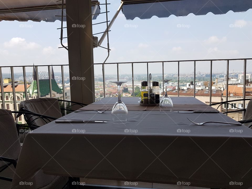 restaurant on top of the building in belgrade, serbia
