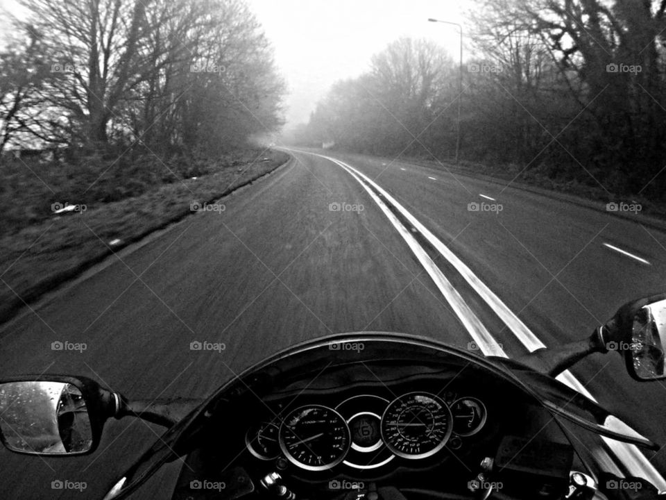 motorcycling in the countryside