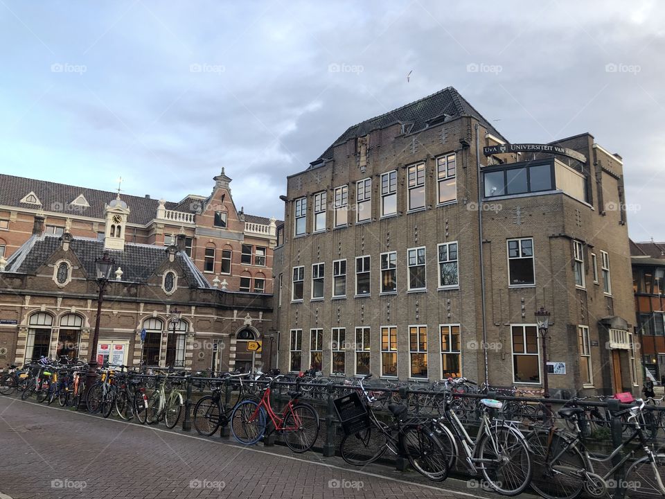 Many bicycle at amsterdam