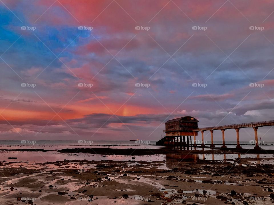 The sky is on fire. Bembridge lifeboat station- Isle of Wight 
