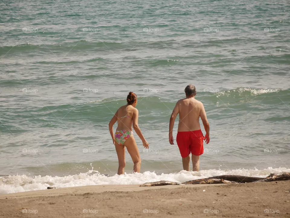 into the sea