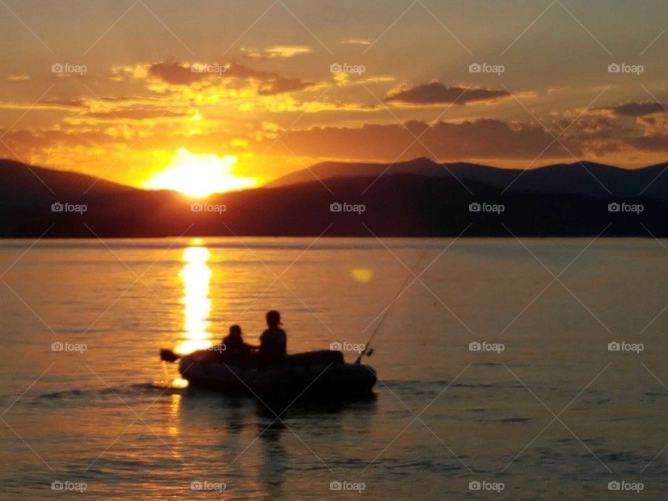 Lake life sunset