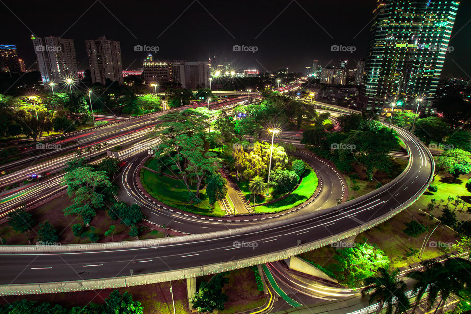 Semanggi, Central Jakarta, Indonesia at Night