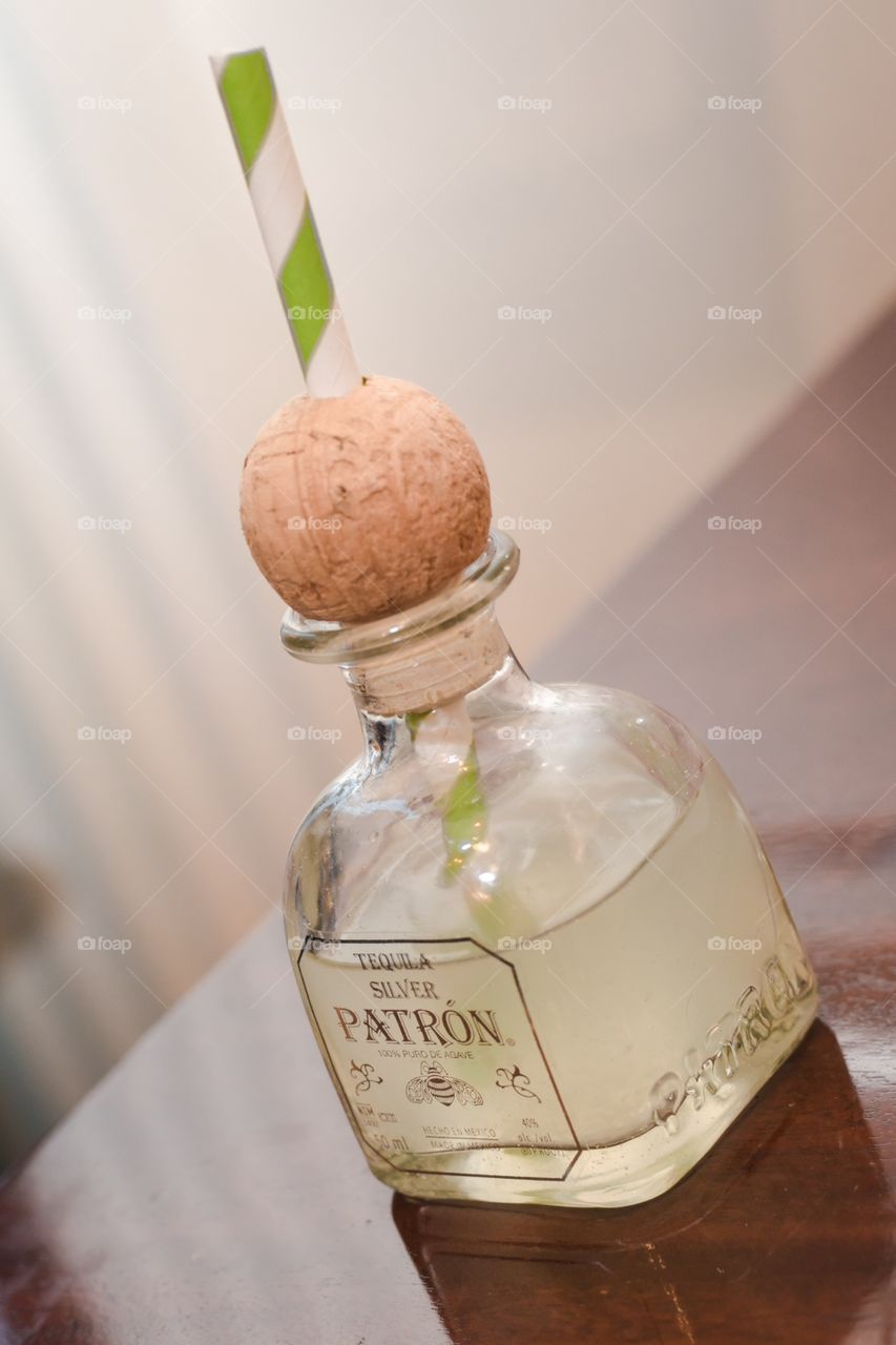 Mini Party Patron. A close up of the adorable Patron drink, a perfect party favor! 