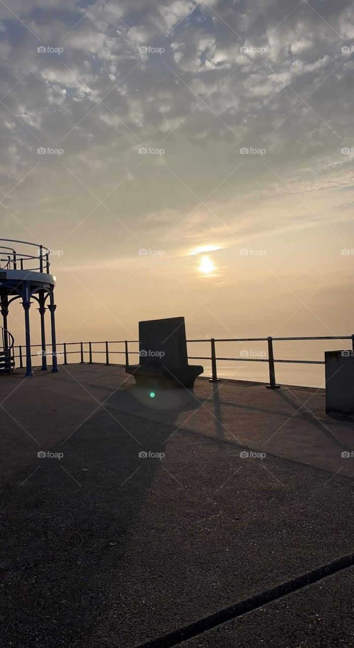 sunrise Over waymouth harbour early morning