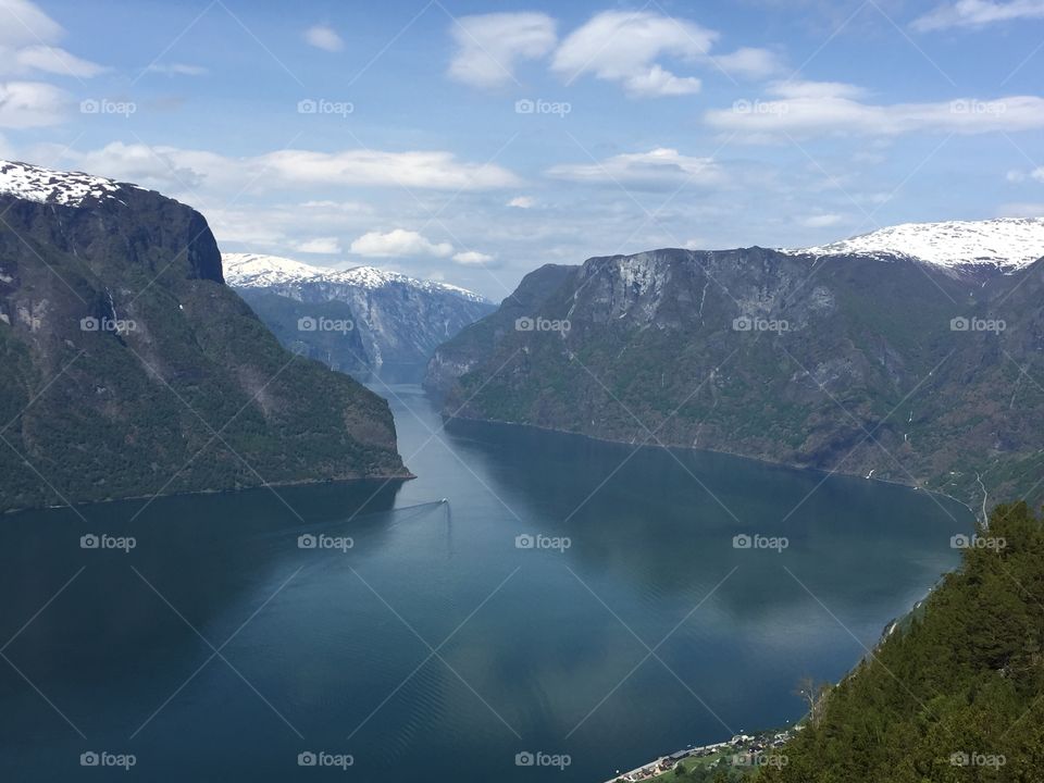 Beautiful fjord in flam, Norway 
