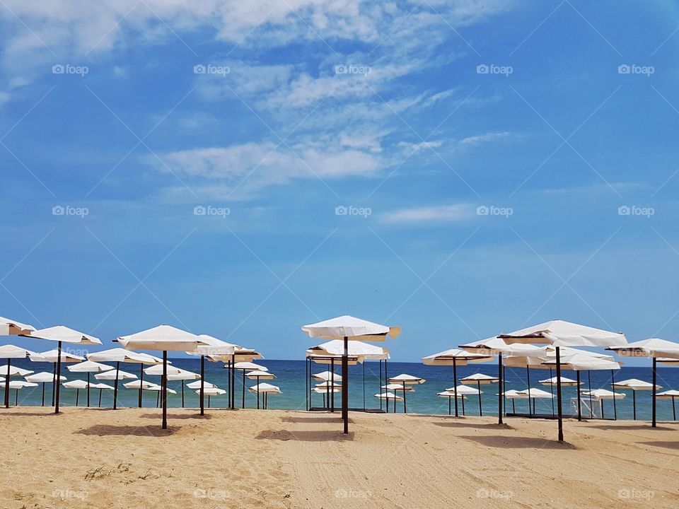 Sun umbrellas on the beach