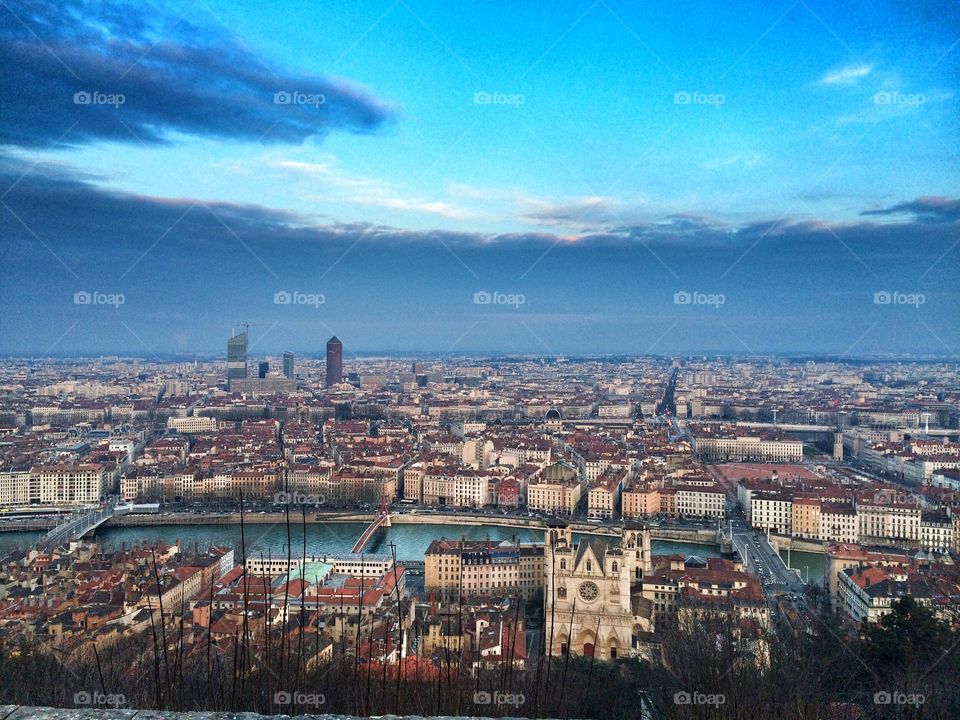 View of cityscape in lyon france