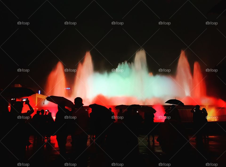 famous fountain show in Barcelona
