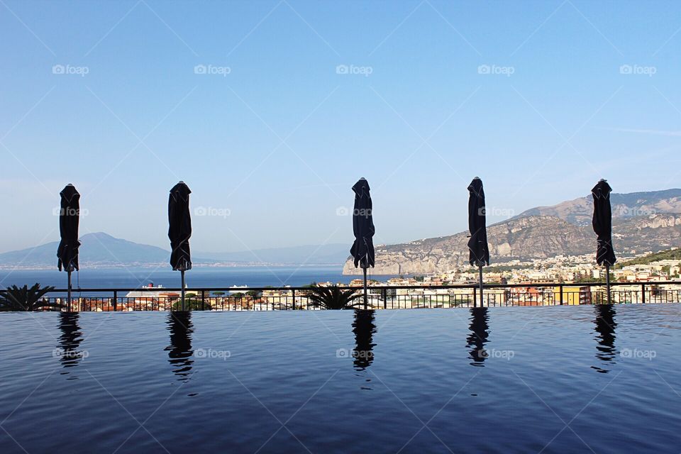Infinity pool overlooking the Amalfi Coast, Italy