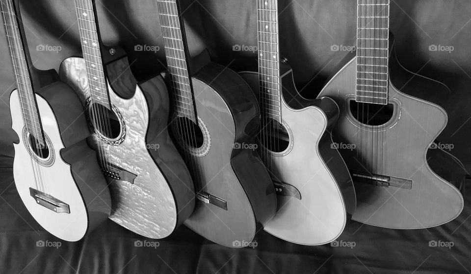 Guitar Shapes in Black and White