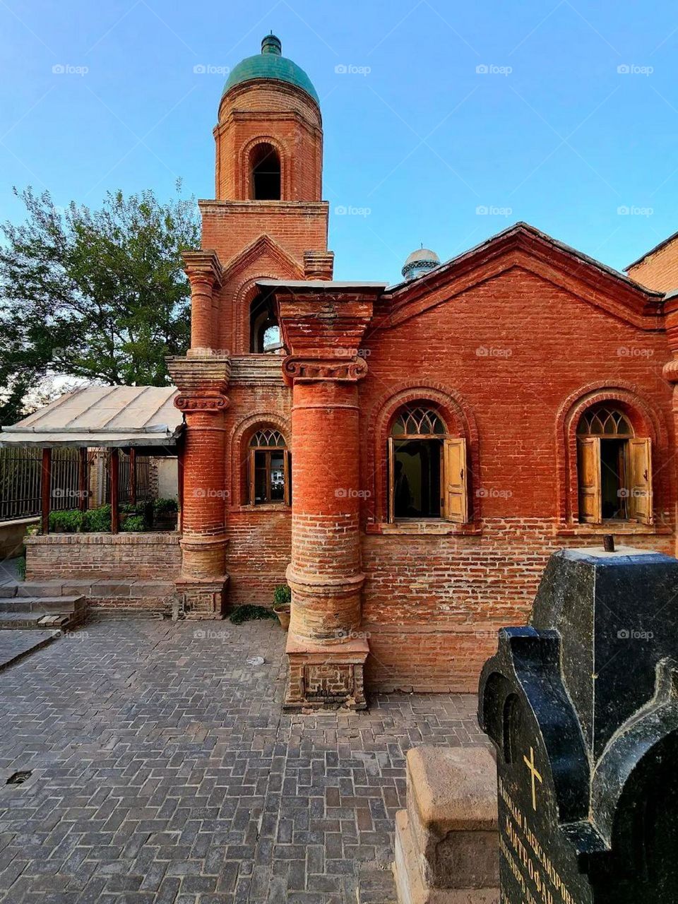 The materials used in this church are bricks and mortar, which were arranged with great artistry and made a beautiful church and a lasting effect.