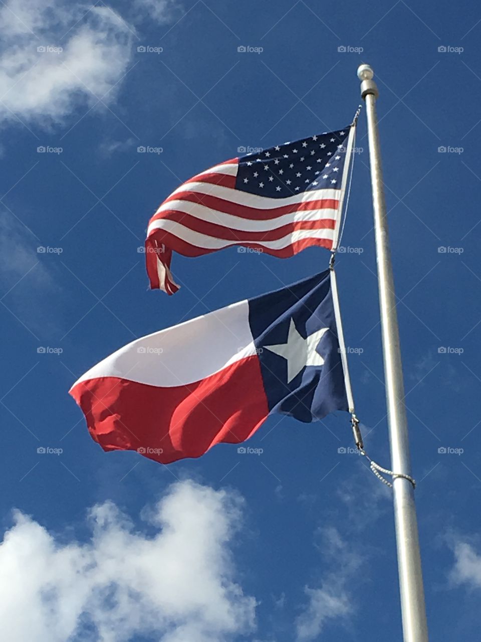 Flags at roadside park on I20. 