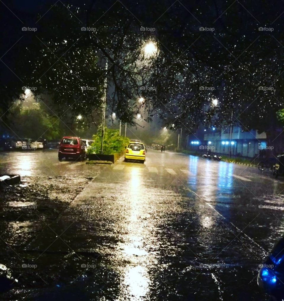rainy evening.