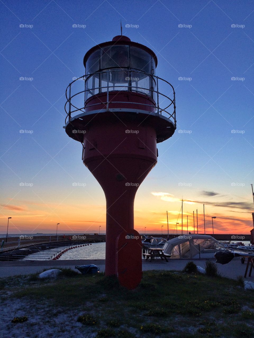 Light house in sunset