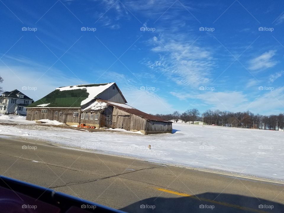 Midwestern Barn in Winter