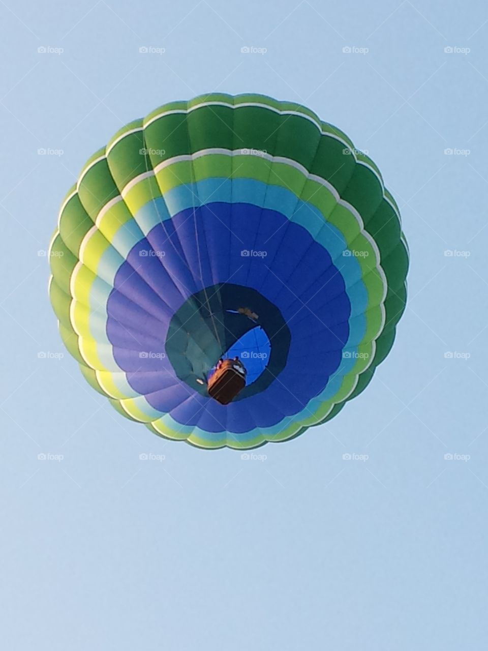 Hot air balloon against clear sky