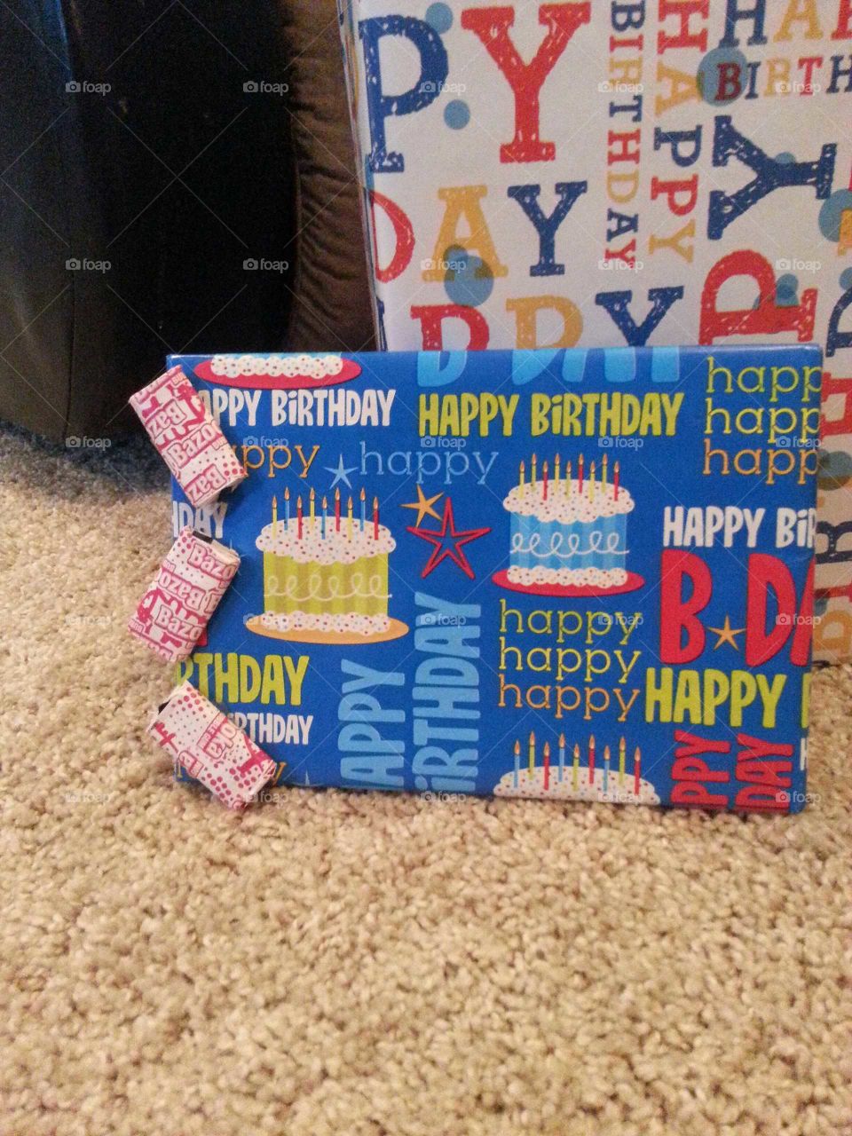 Birthday gifts wrapped & decorated