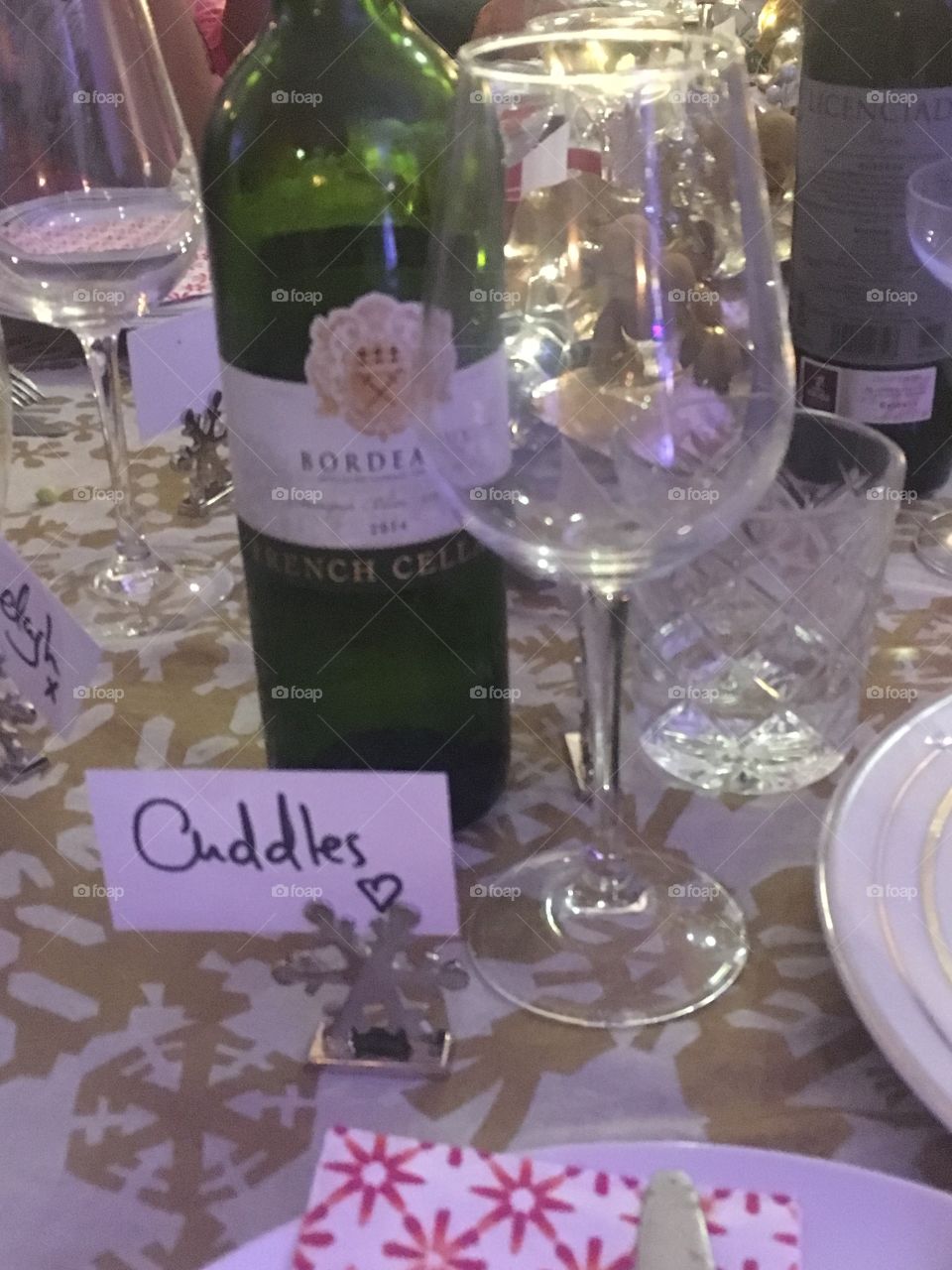 Dinner table at Christmas 