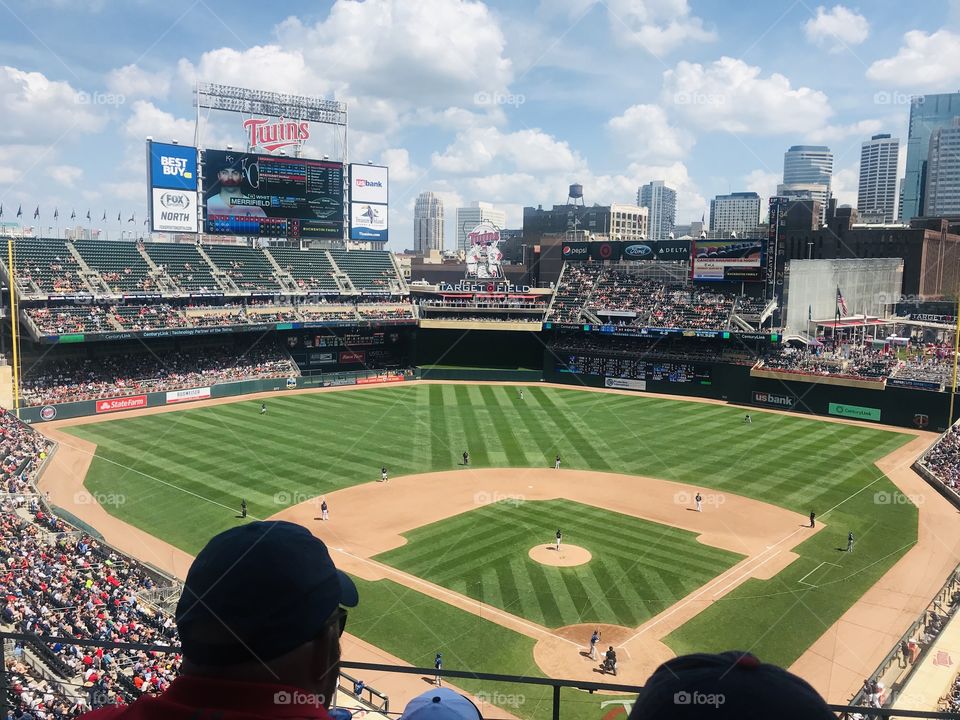 Gorgeous Twins field mowed to perfection ready for the next game to be played!! 