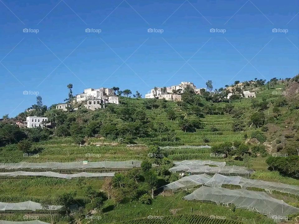 Glory be to God, the magnificent and picturesque view and the natural green trees are a view that is nothing more wonderful than it